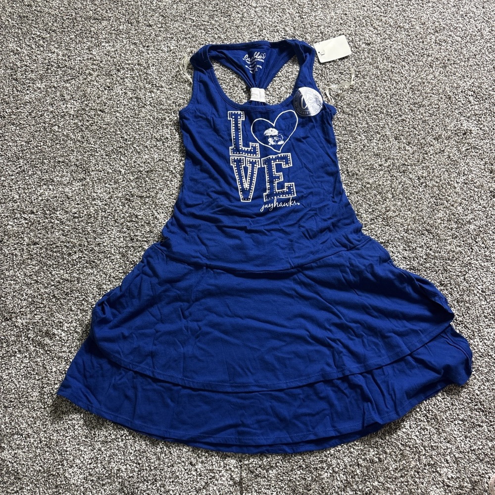 I Love Kansas Jayhawks Women Dress 1 Piece Junior Fit Officially Licensed Small